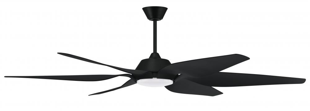 66&#34; Ceiling Fan w/DC Motor, Blades, LED Light Kit, Damp Rated