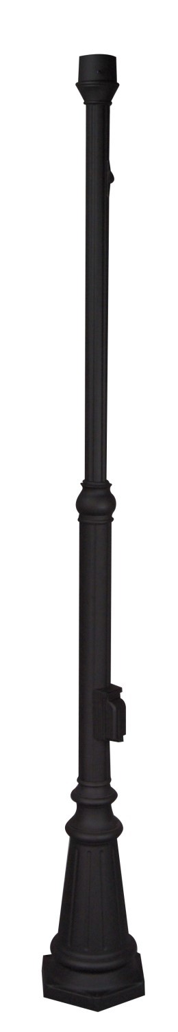 80&#34; Pad Mount Post w/Photocell & Outlet in Textured Black