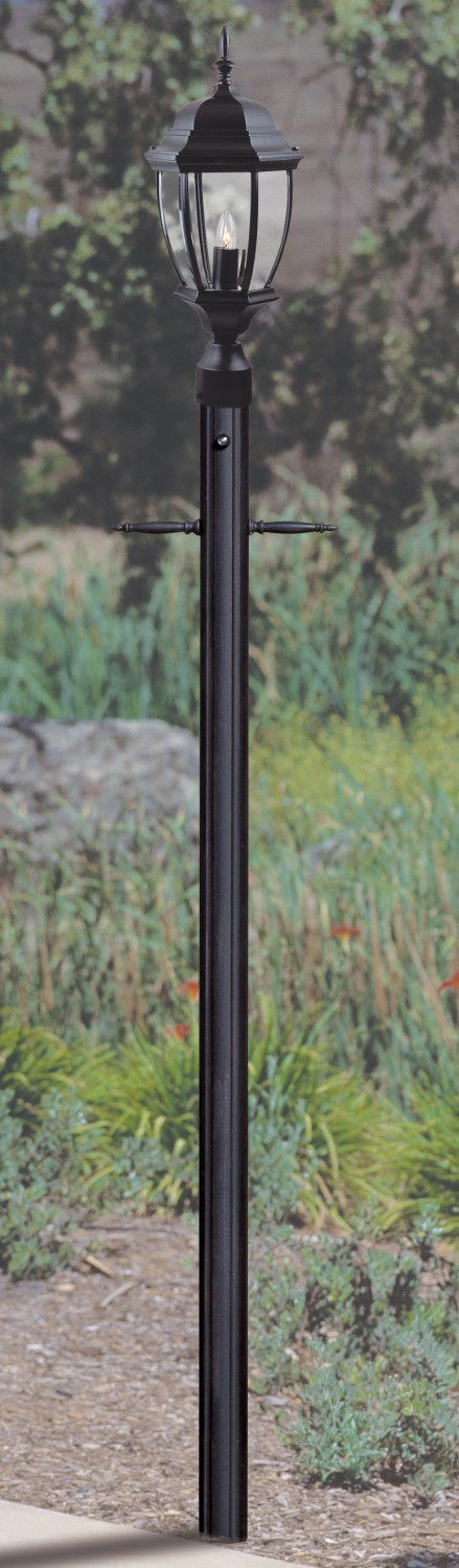 84&#34; Fluted Direct Burial Post w/ Photocell in Textured Black