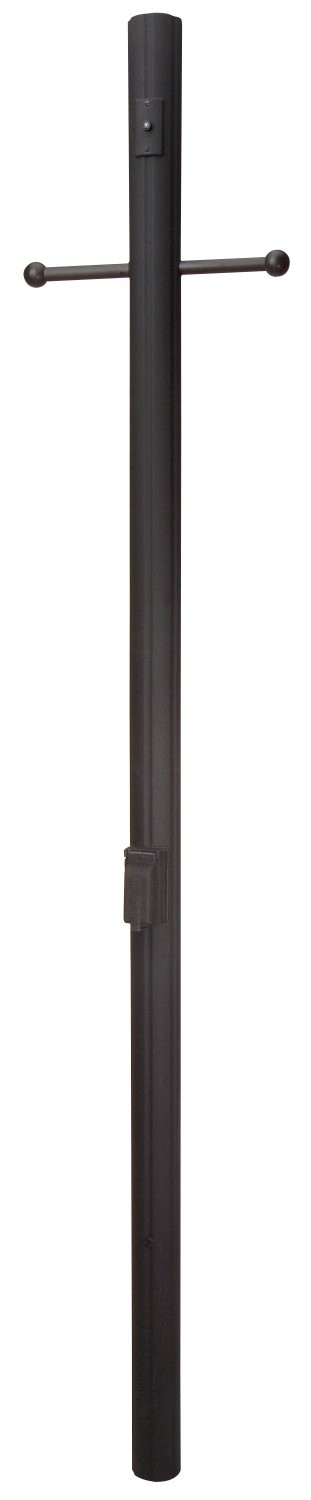84&#34; Fluted Direct Burial Post w/ Photocell & Convenience Outlet in Textured Black