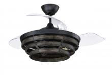 Craftmade WHS42FBGW3 - 42" Hidden Blade Ceiling Fan w/Clear Acrylic Blades, Wi-Fi & Light Kit