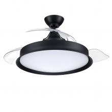 Craftmade UN42FB3 - 42" Hidden Blade Ceiling Fan w/Clear Acrylic Blades, Wi-Fi & LED Light Kit, Damp