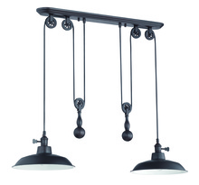 Craftmade P402-ABZ - 2 Light Pulley Pendant w/Metal Shade