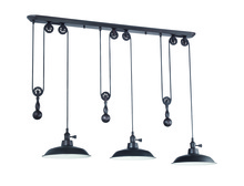 Craftmade P403-ABZ - 3 Light Pulley Pendant w/Metal Shade